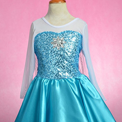Dressy Daisy Girls' Princess Elsa Costume Fancy Party Dresses w/ Train Size 3T