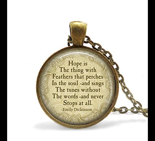 Emily Dickinson poetry quotes necklace,Bronze Necklace glass pendant,photo necklace,art pictuer pendant