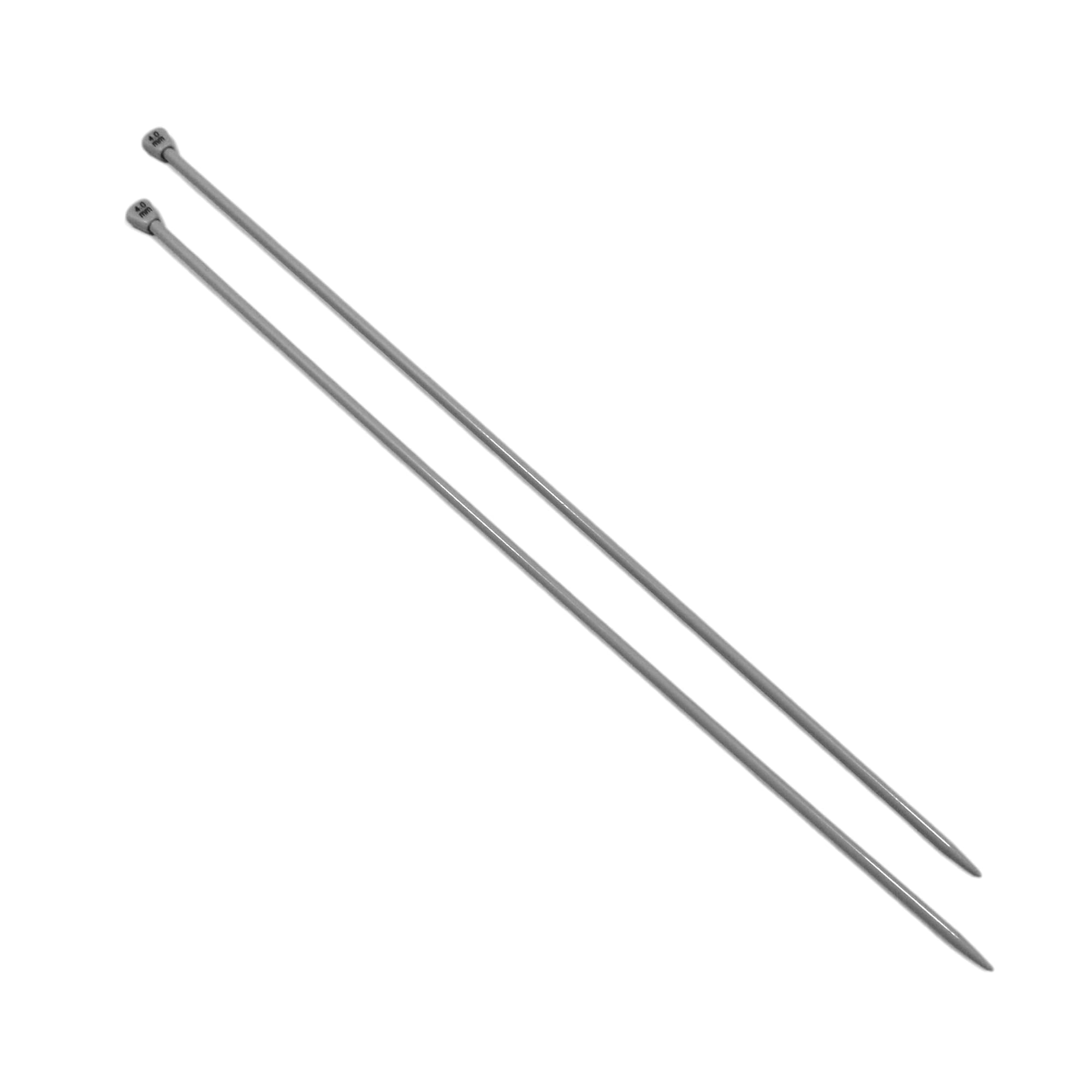 JYC CREATIVE Pair of Knitting Needles 4 mm x 35 cm, Long Needles with Ergonomic Grip Grip Handle, Ideal for Knitting Projects, Suitable for Beginners and Experts (1 Pair, 4 mm x 35 cm)