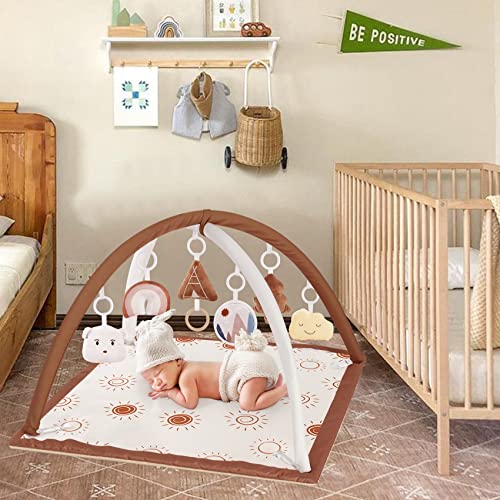 Large Washable Baby Gym Activity Center with Sunshine Play Mat, Visual
