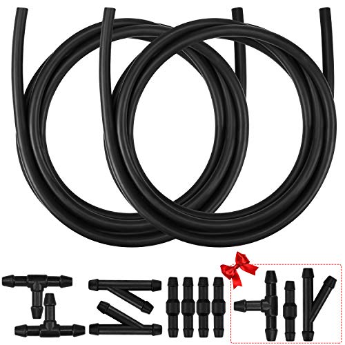 SelfTek 2Set Car Windshield Washer Hose Kit with 8Pcs Hose Connectors 2Meters Washer Fluid Hose with 3Pcs Extra Free Hose Connectors to Connect Car Water Pump and Nozzles - Thumbnail 7