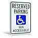 Signs Authority Reserved Parking Sign - 18Hx12W-Inch Reflective Aluminum Handicapped Parking Sign - Easy to Install Handicap Van Accessible Sign - Engineer Grade Ultra Reflective - Blue Green on White