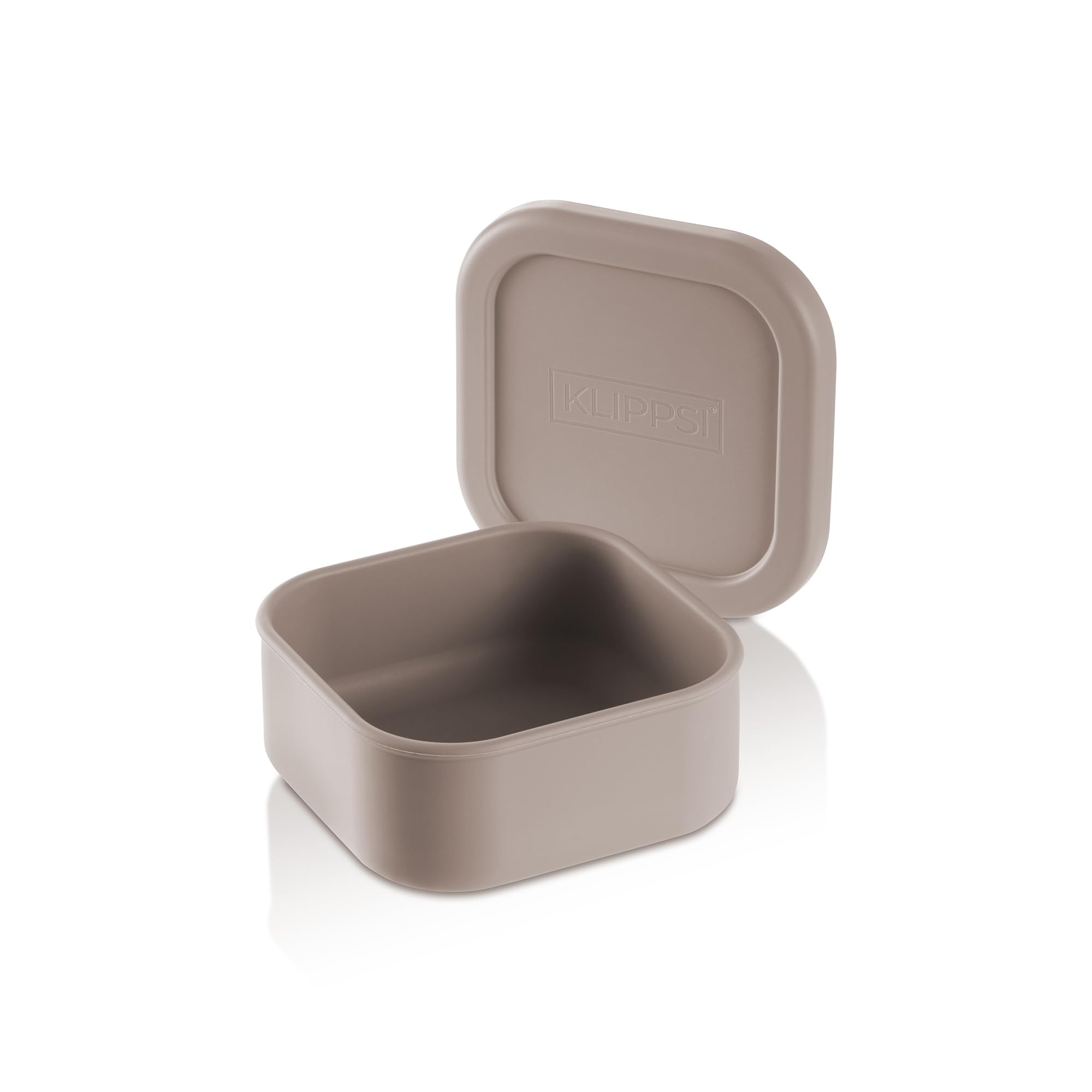 KLIPPSI® Lunch Box Small Lunch Box Storage Containers Made of Platinum Silicone Tear-Resistant, Heat-Cold-Resistant, Leak-Proof, Dishwasher Safe (Beige)