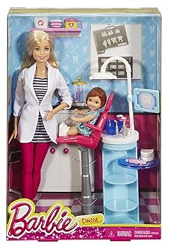 Barbie Mattel DHB64 - Modepuppen, Ich wäre gern, Zahnärztin Spielset