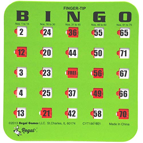 Regal Bingo Shutter Slide Bingo Cards Only 6.5” x 6.75” 4Ply