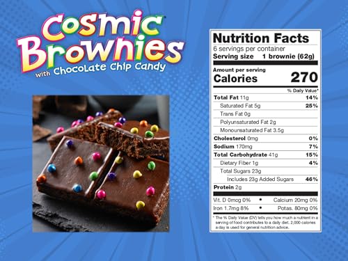LITTLE DEBBIE COSMIC BROWNIES, 6 INDIVIDUALLY WRAPPED BROWNIES, 13.1 OZ BOX