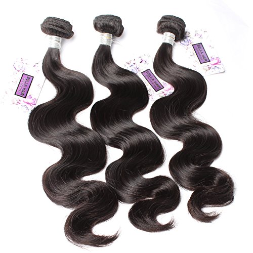 Bella Hair 100% Real Brazilian Body Wave Bundles Hair Extensions Human Virgin Hair Weave 3 Bundles Natural Color 8