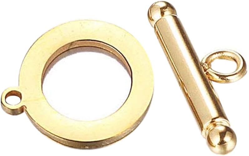 Amazon J トグルとフラットリングステンレスマンテル カラー ゴールド 部品 材料 レジン 資材 ｄｉｙ キャッチ 接続金具 留め具 留め金具 ブレスレット アンクレッ ネックレス チョーカー ボディピアス 通販