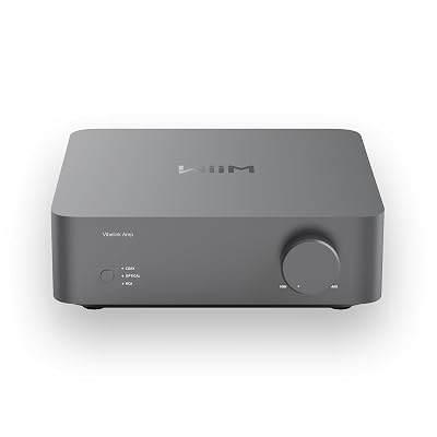 WiiM Vibelink Amp | 100W Power Amplifier with Premium ESS 9039Q2M DAC and TI TPA3255 | Compatible with WiiM Mini, Pro, Pro Plus, and Ultra | RCA, Coax, and Optical Inputs | Space Gray
