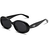 SOJOS Retro Oval Polarized Sunglasses for Women Men 90s Vintage UV400 Protection Tiny Sun Glasses SJ2286
