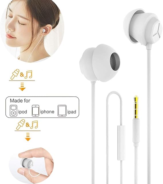 Sleep Earphones Wired,Sleeping Earbuds Soft Comfortable