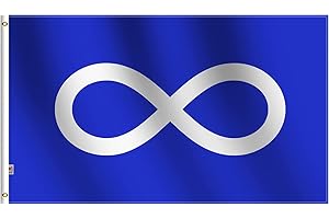 Both Sides Blue Metis Nation Flag Large 3x5 Ft, Moderate Outdoor/Indoor Infinity Symbol Blue MÉTIS Metis People Flag Banner H