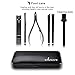 aooeou Manicure Pedicure Set Nail Clippers- 16 in 1 Professional Stainless Steel Nail Kit & Mens Grooming Kit with Black Leather Travel Case Tools (16pcs Manicure Set)