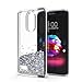 for Galaxy A6 Phone case,sasmung A600 Glitter case,DDTKZC Tempered Glass Protector and Sparkle The Liquid TPU is Clear case for Samsung A6 2018 (Silver)