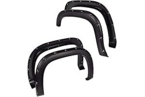DOTCOM Fender Flares,Compatible with 2007-2013 GMC Sierra 1500 All Beds,Wheel Arch Cover Trim Black Paintable Matte Pocket Smooth Riveted Style 4PCS