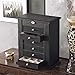 SONGMICS Black Jewelry Box Large Cabinet Faux Leather Storage Case Organizer with Lock and Mirror UJBC06B