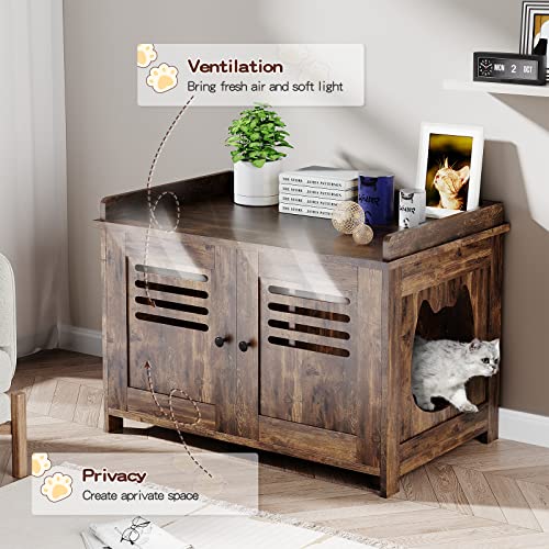 Logianis Litter Box Enclosure Cat Litter Box Furniture Hidden with