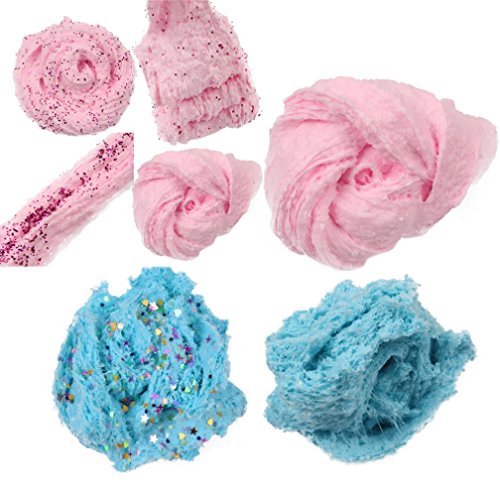 Yeefant Colorful Mixing Cloud Cotton Candy Slime Reduced Pressure Mud Stress Relief Clay Super DIY Safety Non Sticky Recycling Plasticine Fluffy Floam Educational Toys Special For Adult Kids,Pink - Thumbnail 4