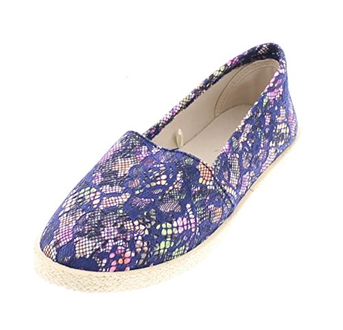 Gold Toe Women's Milla Canvas Alpargatas Espadrille Flat Casual Slip On Shoes With Memory Foam Insole Floral 9 US