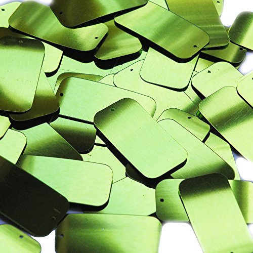 Lime Green Sequin Rectangle Long 1.5 inch Couture Loose Paillettes. Made in USA.