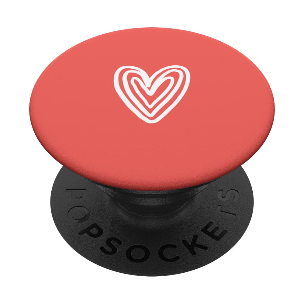 Cute Red Minimalist Heart Pastel Design PopSockets Swappable PopGrip
