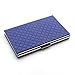 Rerii Business Card Holder Leather Surface Stainless Steel Business Card Case Name Card Holder (Embossing - Blue)