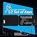 AdirOffice Portable Travel Gun Safe - Heavy Duty Pistol Box with 3 Digit Combination Lock & Carrying Cable - Secures Firearms Cash Jewelry Documents & More