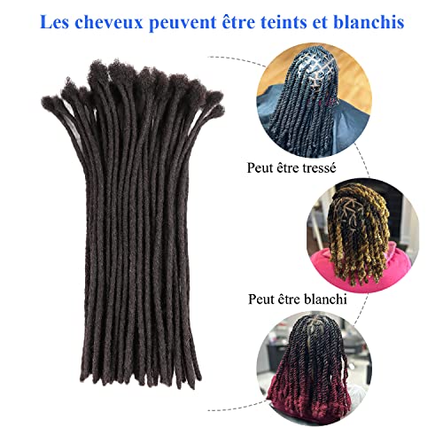 Orientfashion Locks Natural Hair, Dreadlocks Natural Handmade Locks Human Hair Extension for Men/Women (12 Inches 0.5 cm 20 Locs #Natural Black)