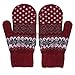 DZT1968® Knit Wool Women Girl Snowflake Winter Keep Warm Mittens Gloves (Red)