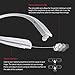 Phiaton BT 150 NC Silver Wireless Qualcomm Bluetooth Retractable Earbuds – Active Noise Cancelling Bluetooth Headphones with Touch Control Neckband and Wireless Headphone Mic