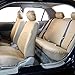 FH Group Car Seat Covers Premium PU Leather Car Seat Cover Beige Full Set, Automotive Seat Cover Airbag Compatible Split Bench Tan Interior Accessories Universal Fit Combo Small Car Seat Cover Design