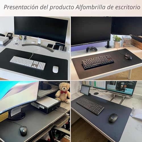 Niviy Desk Mat Black PU Leather Desk Mat Waterproof and Non-Slip Durable Desk Mat Protector Table Desks for Office and Home 80 x 40 cm