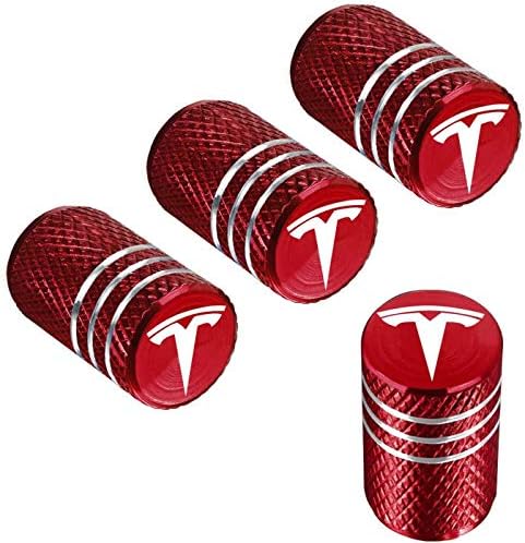 Tesla タイヤバルブキャップ アルミ合金タイヤキャップ テスラ車 オートバイ トラック 自転車 自転車 アルミ 4