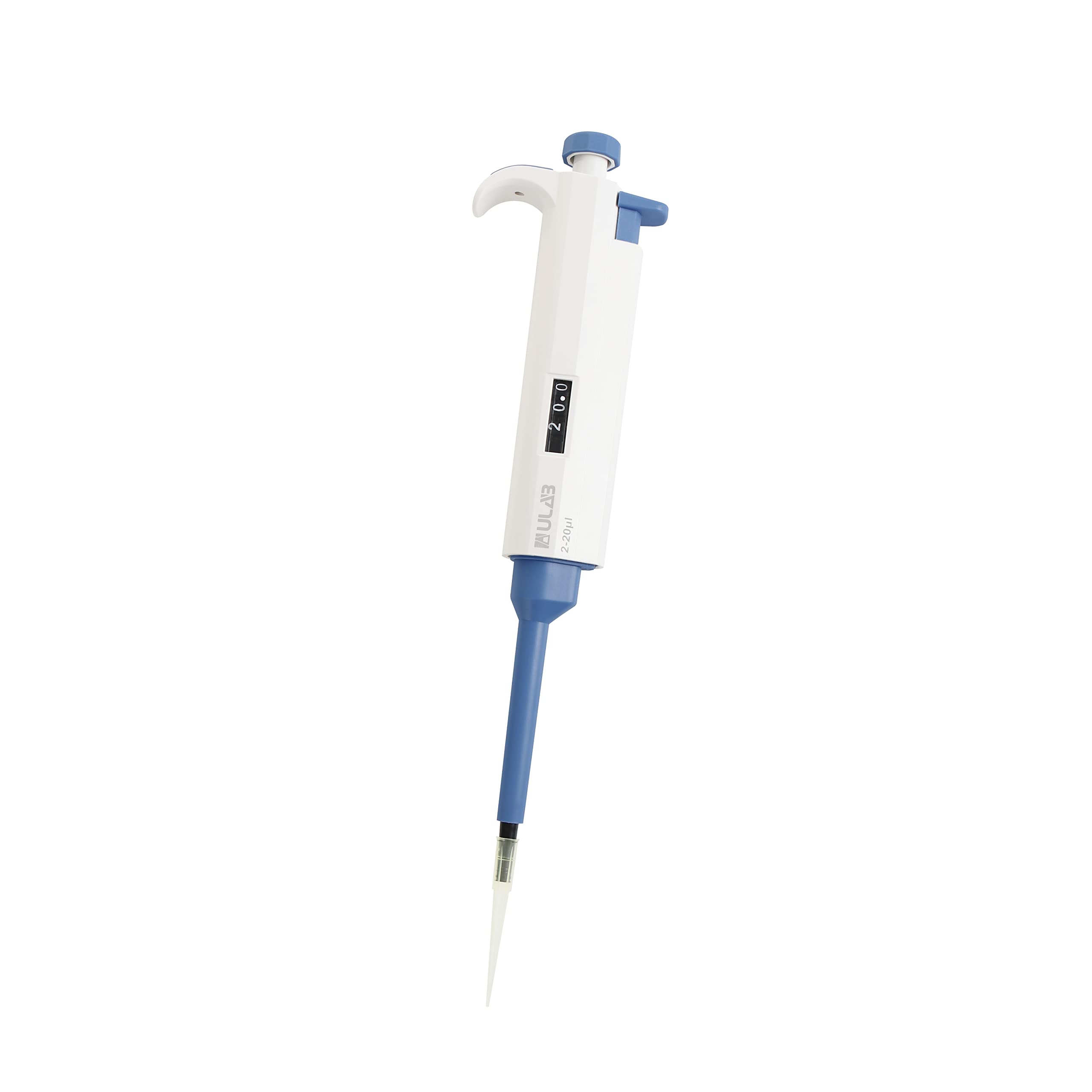 ULAB Single Channel Mechanical Pipettor, Adjustable Volume Micro Pipettes, Vol.Range.2-20μl, ULH1017