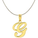 The Black Bow 14k Yellow Gold, Mimi, Sm Script Initial G Necklace