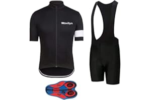MOXILYN Men's Bike Clothing Set Cycling Jerseys Road Bicycle Shirts Kit + Bib Shorts Quick-Dry Full Zipper Riding Clothes