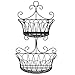 Decorative Wall Mounted Black Metal Scrollwork Design 2-Tier Storage Baskets