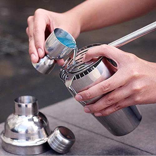 H-ei 5 PC-Cocktail Shaker Set Edelstahl Bar Kit: Shaker Tins, Sieb, Doppel Jigger, Rührlöffel, Eiszange – Bild 7
