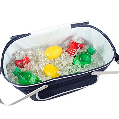 Picnic at Ascot Patented Collapsible Insulated Picnic Basket Equipped