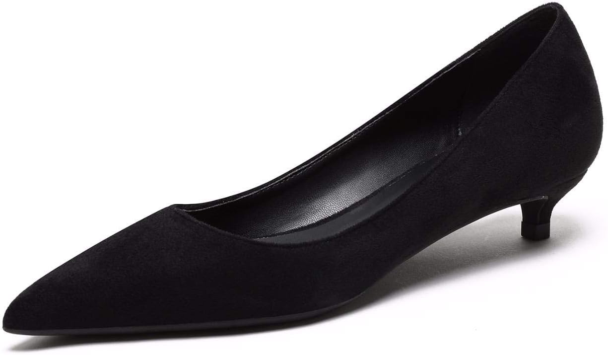 CAMSSOO Court Shoes Women Slip On Pointed Toe Low Heels Party Shoes