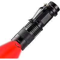 High Power One Mode Red LED Flashlight, Powerful Single Mode Red Flashlight, Red Light Flashlight Red LED Red Light Torch For