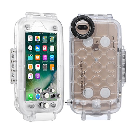 image for HAWEEL iPhone 7 Plus/ 8 Plus Underwater Housing Professional [40m/130f