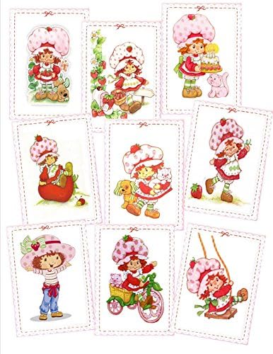 Vintage Strawberry Shortcake Wafer Paper - Edible - set of 9