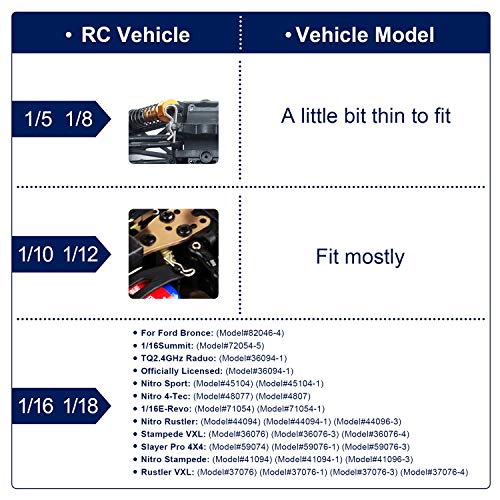 KCRTEK 50Pack Universal RC Body Clips for All 1/10 1/12 Scale Redcat