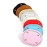 12 Pcs PU Leather Bag Bottom with Crochet Hooks Kit, 5 Sizes Bag Bases for Crochet, Oval Bag Bottom Shaping Pad Bags Cushion Base for DIY Knitting Crochet Bag Tote Purse Making