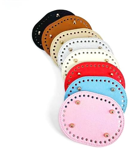 4Pcs Oval Bag Bottom Shaper Pads | PU Leather With Metal Feet | 300x100mm For Crochet, Knitting Bags - View #11