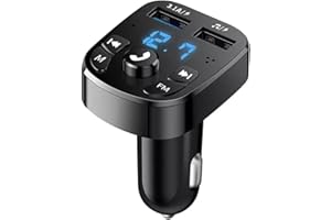 WOKYO FM Bluetooth Transmitter for Car, Wireless Bluetooth Rudio Aux Adapter Car Kit MP3 Player Receiver Audio Music Stereo, Handsfree Calling Dual USB Ports Quick Charger for All Smartphones