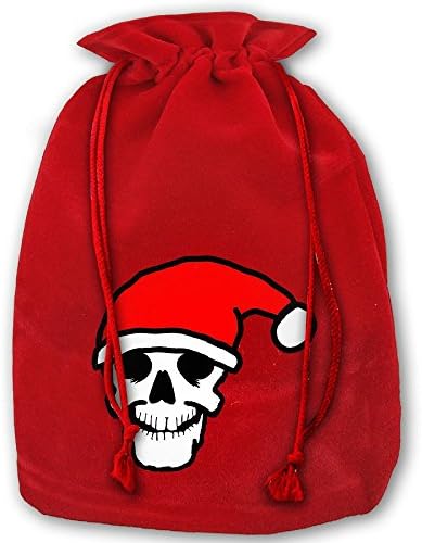 Extra Large Christmas Skull Santa Bag With Drawstring Tie Closure | Santa Sack For Christmas Presents Stocking Stuffers &amp; Holiday Gifts