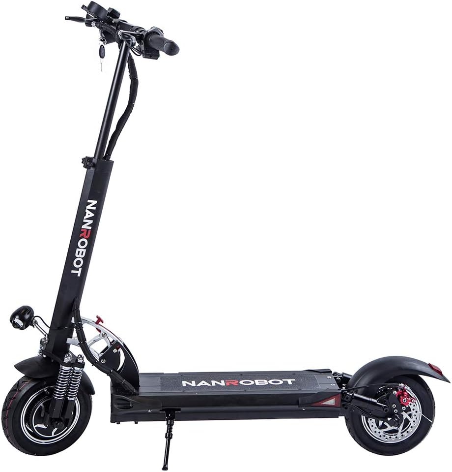 NANROBOT D5 +2.0 Double Drive High-Speed Adult Electric Scooter, 2000W Motion, Maximum Speed 40MPH, Sustainable 50 Miles, 10 inch Tire, Easy to Fold
