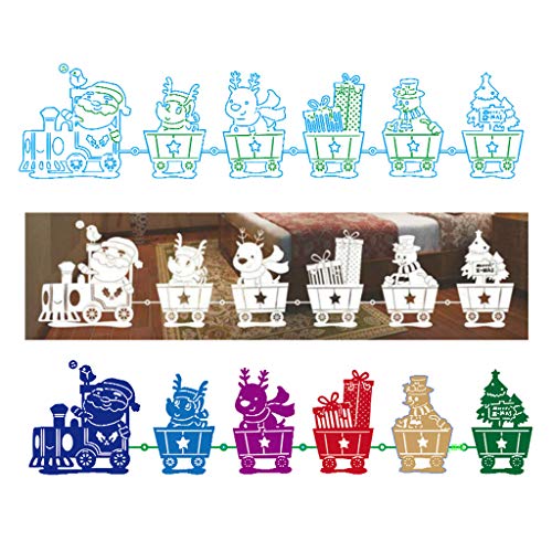 BUZHI Metal Die Cuts Hallowmas Christmas Greeting Border Cutting Dies Cut Stencils for DIY Scrapbooking Photo Album Decorative Embossing Paper Dies for Card Making (Christmas Car Cutting Dies) - Thumbnail 4